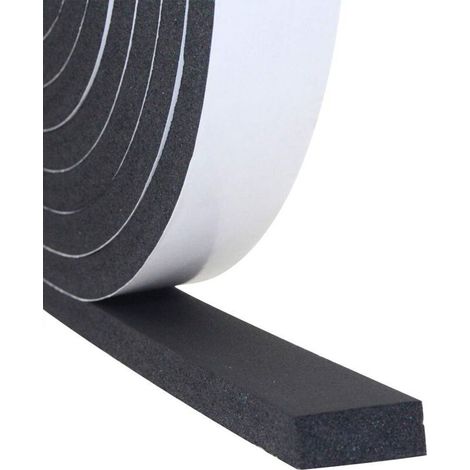 Fenster- Und Türdichtung, Selbstklebende Schaumstoffdichtung, 25 Mm Breit X 10 Mm Dick X 5 M Lang, Schalldämmende Und Stoßfeste Dichtungsleiste, Schwarz