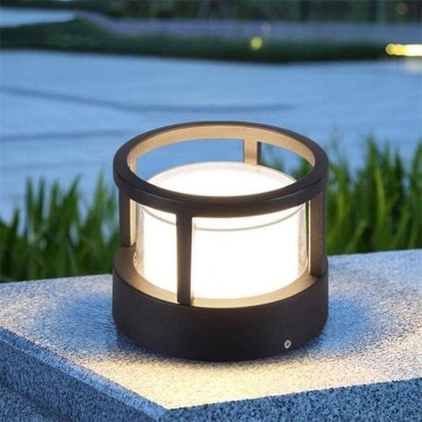 Europäische Zylindrische Gartenleuchte, 10 Cm Durchmesser, 7 W Warmweißes Licht, Wasserdichte Landschaftsleuchte Für Hof, Brücke, Terrasse, Steg, Weg, Säule, Villa, Gartenpfad, Led-gartenleuchten C