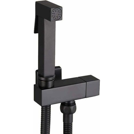 Schwarzer Bidet-sprühkopf – Handbrause Aus Messing – Edelstahl, 150 Cm – Ergonomisches Design Für Effiziente Reinigung