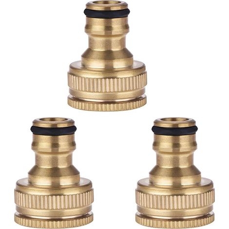 Rubberskin 3-teiliges Messing-gartenschlauch-anschlussset, 1/2 Zoll Auf 3/4 Zoll Wasserhahn-adapter Für Gartenreinigung Und Bewässerung