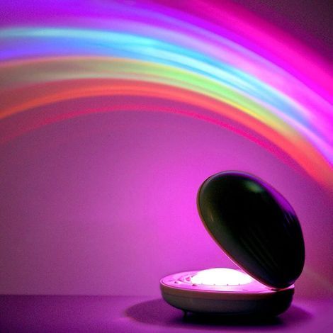 Bunte Led-nachtlampe In Regenbogenfarben, 2 Modi, Eiförmige Regenbogenprojektionslampe Zur Dekoration Von Kinderzimmern (a)