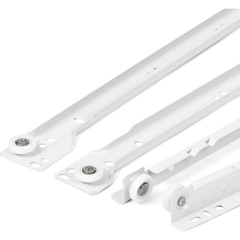 Ersandy – 400 Mm Schubladenschiene – 2er-pack – Teilauszugssystem – Maximale Belastung 20 Kg – Einfache Montage – Weiße Stahlschienen