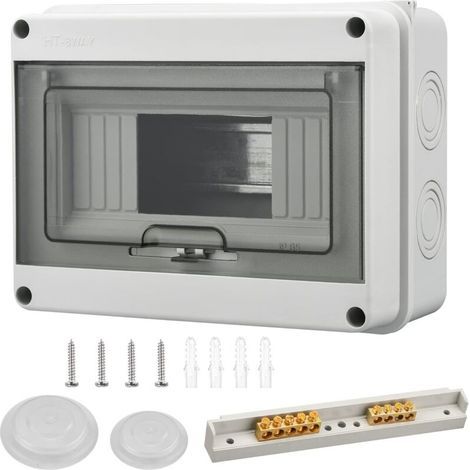 Wasserdichter Elektroverteilerkasten Für Den Außenbereich, 8 Module, Elektroverteiler, Ip65 Abs-elektrodach, Wasserdichter Elektroverteilerkasten Mit Zubehör, Für Garten, Fabrik, Wand (8 Module)