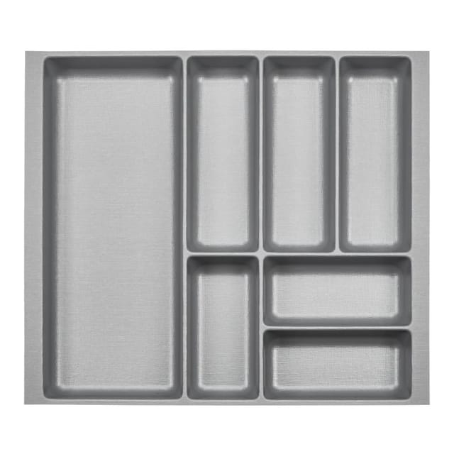 SOTECH ORGA-BOX-2 Besteckeinsatz Tiefe 462 mm Höhe 50,5 mm Für Nobilia Küchen Canvas Struktur Silbergrau Breite 509 mm