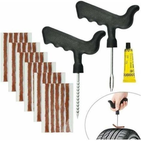 30 Schlauchlose Reifenreparaturstopfen, Xu, Naturkautschuk, 6 Mm X 10 Cm, Set Mit 2 Werkzeugen, Für Auto/motorrad/lkw