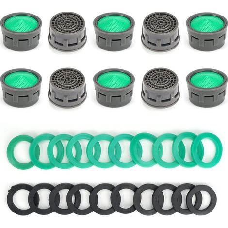 10-teiliges Set Mit Strahlreglern Für Wasserhähne, Wassersparender Strahlregler Mit 20 Dichtungsringen, 21 Mm Außendurchmesser, Strahlregler Für Bad Und Küche
