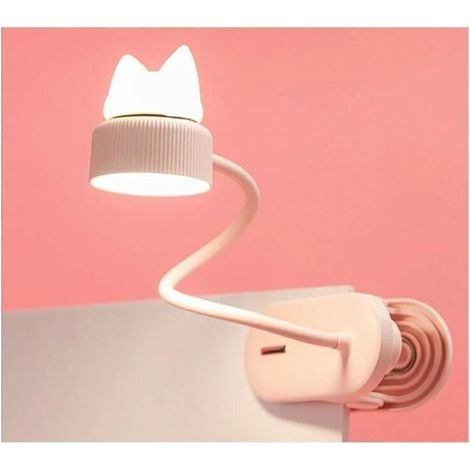 Flexible Klemmleuchte Mit Nachtlicht Catlight Original/mit Usb-akku/led-leseleuchte Für Schreibtisch, Bett Und Nachttisch – Leicht, Praktisch – Ideal Für Kinder – Rosa, T-auda