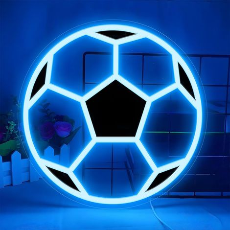 Neon-fußballschild: Dimmbare Led-beleuchtung, Usb-anschluss, Leuchtende Sportdekoration, Ideal Für Teenager- (jungen- Und Mädchen-) Und Kinderzimmer
