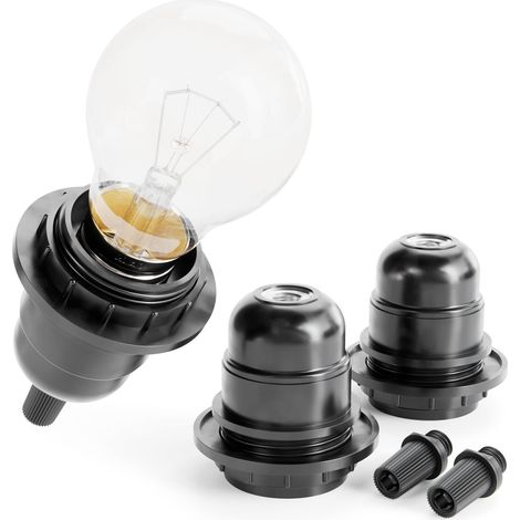 E27 Schwarz – 250 V 60 W – Kunststoff-schraubfassung – Für Nachttischlampe