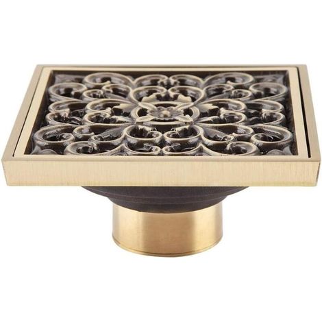 Antiker Duschablauf Aus Messing – Quadratisch, Unsichtbar – 10 Cm