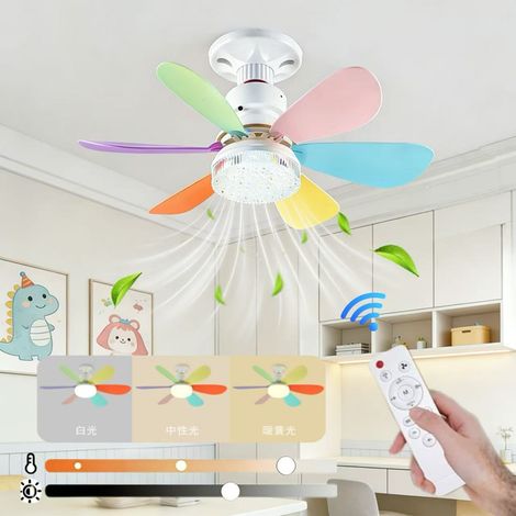40-w-deckenventilator Mit Sechs Flügeln, Fernbedienung, Dimmbarer Led-beleuchtung, Ideal Für Wohn- Und Schlafzimmer, E27-fassung, 52 Cm