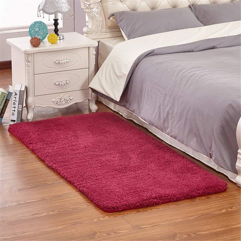 Rutschfester, Langfloriger Teppich, Moderner Teppich Für Wohn- Und Schlafzimmer (weinrot, 50 X 80 Cm)