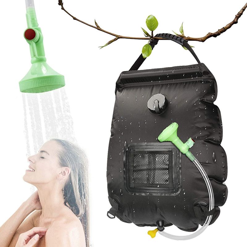 20-liter-camping-duschbeutel Mit Thermometer Und Austauschbarem Duschkopf Für Outdoor-aktivitäten, Strand Und Garten