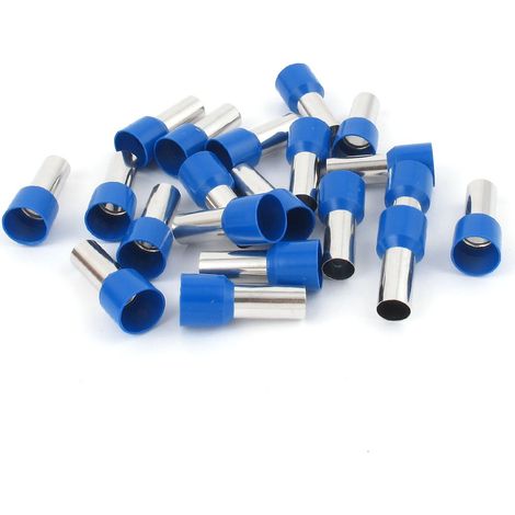 Sourcing Map 20 Stück 25 Mm² Isolierte Crimp-kabelschuhe, Kabelendverbinder, Elektrische Crimp-kabelschuhe, Aderendhülsen, Blau, E25-16, 4 Awg