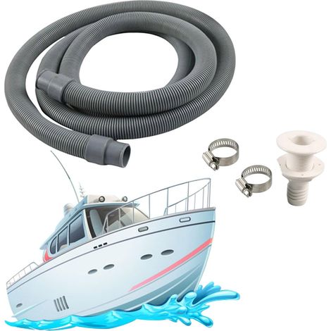 Set Mit 4 Bilgenpumpen-schlauchschellen – Bilgenpumpen-installationsset – Flexibler Pvc-teichschlauch Mit Rohrverschraubungen – Für Boote, Gärten Und Teiche – 19 Mm