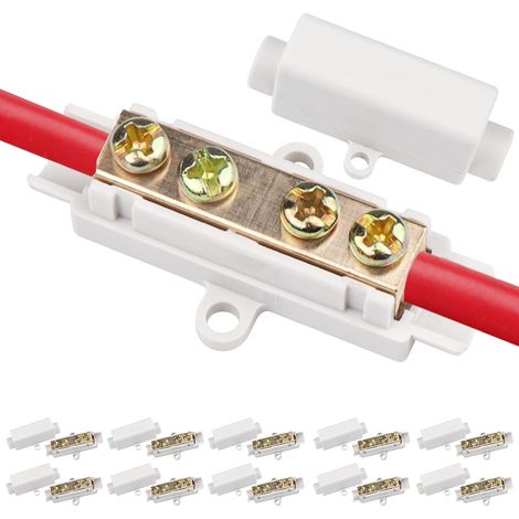 Packung Mit 10 Crimp-kabelschuhen – Messing-drahtverbinder Mit Doppelschrauben, Steckklemmenblock, 1000 V, 100 A, Robuste Kabelverbinder Mit Abs-gehäuse, Geeignet Für Drähte Von 2,5 Bis 16 Mm²