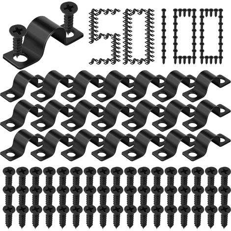 50 Stück Starre Maschendraht-wand- Und Pfostenbefestigungen 10 Mm - Material: Kohlenstoffstahl - Geeignet Zur Befestigung Von Rohren, Kabeln Und Zum Wiederaufbau Von Leitungen