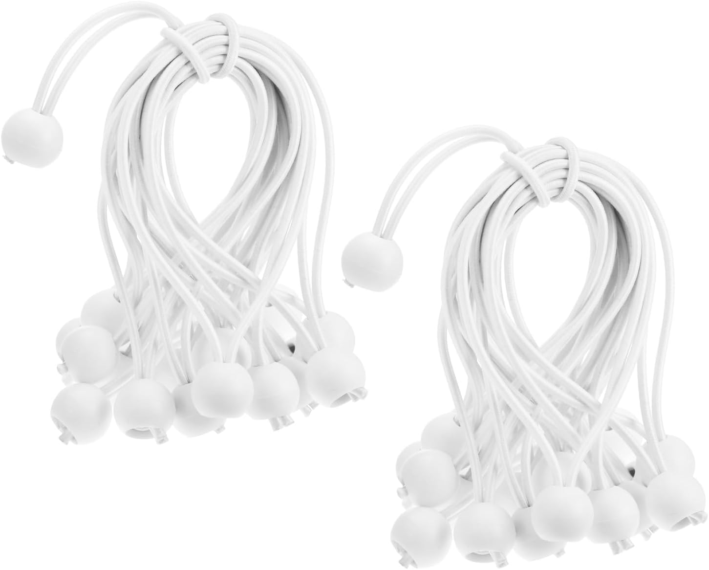 50pièces Tendeur Élastiques Avec Boules, 15 Cm, Tendeur En Caoutchouc Blancs, Adaptés Pour Les Tentes De Camping, Les Bâches, Les Bannières, Les Articles Ménagers.