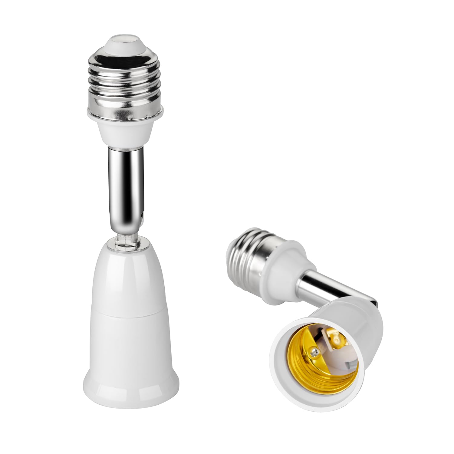 Lot De 2 Adaptateurs D'Extension De Douille D'Ampoule E26/e27, Flexible À 180 Degrés