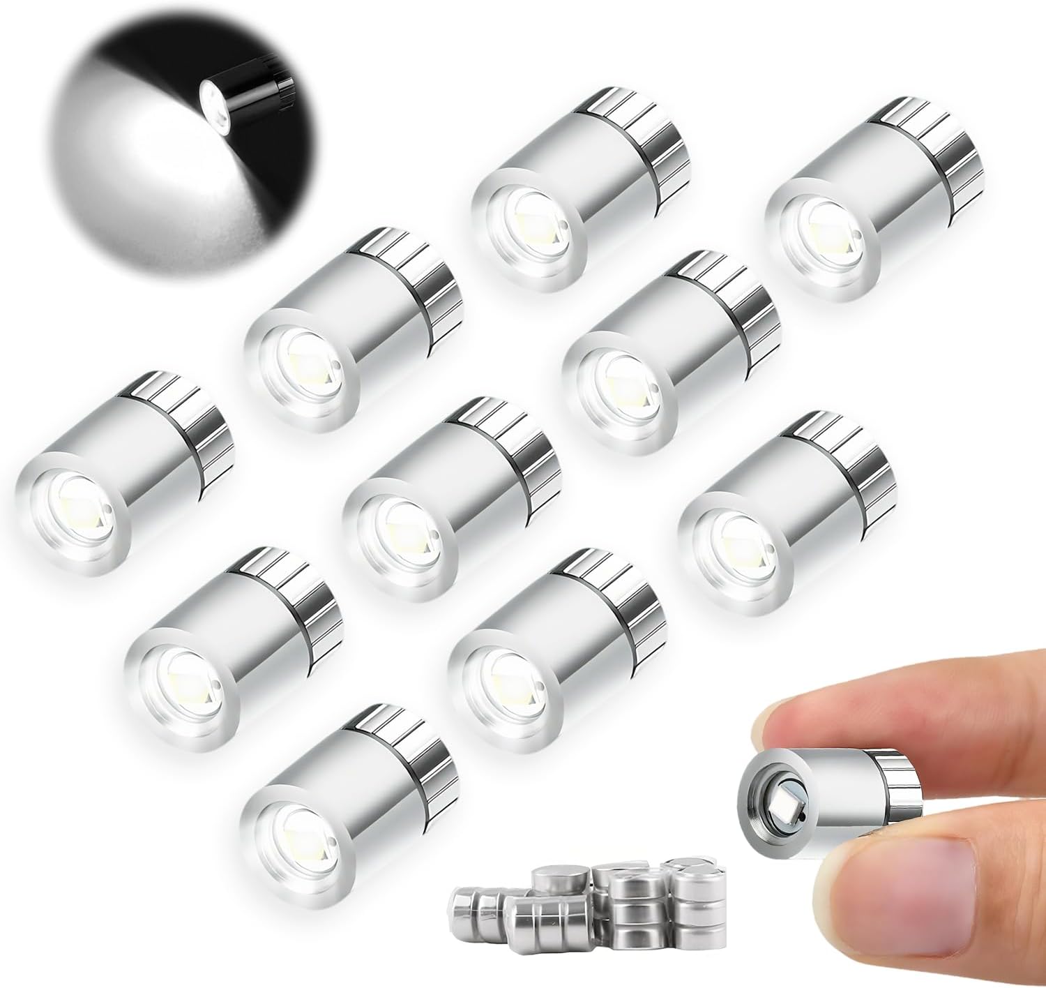 10 Pcs Mini Lumières Led, Lampe Led Miniature, Mini Lampe Led Avec Batterie, Mini Led A Pile, Petite Lumière Led Pour Maison De Poupée, Vitrines, Blocs De Construction Jouets.