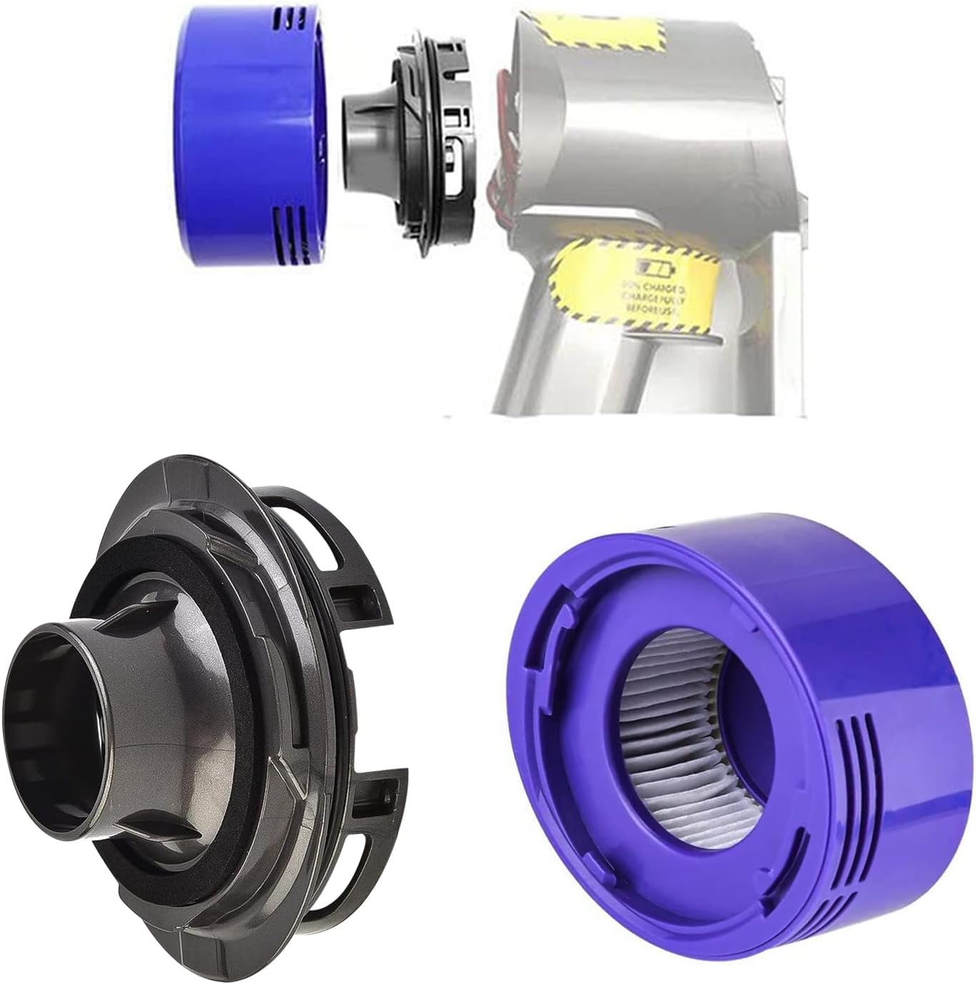 Couvercle Arrière Du Moteur Et Kit De Filtre Arrière Pour Dyson V7 V8 Accessoires D'Aspirateur, Pour Kit De Conversion De Filtre Hepa