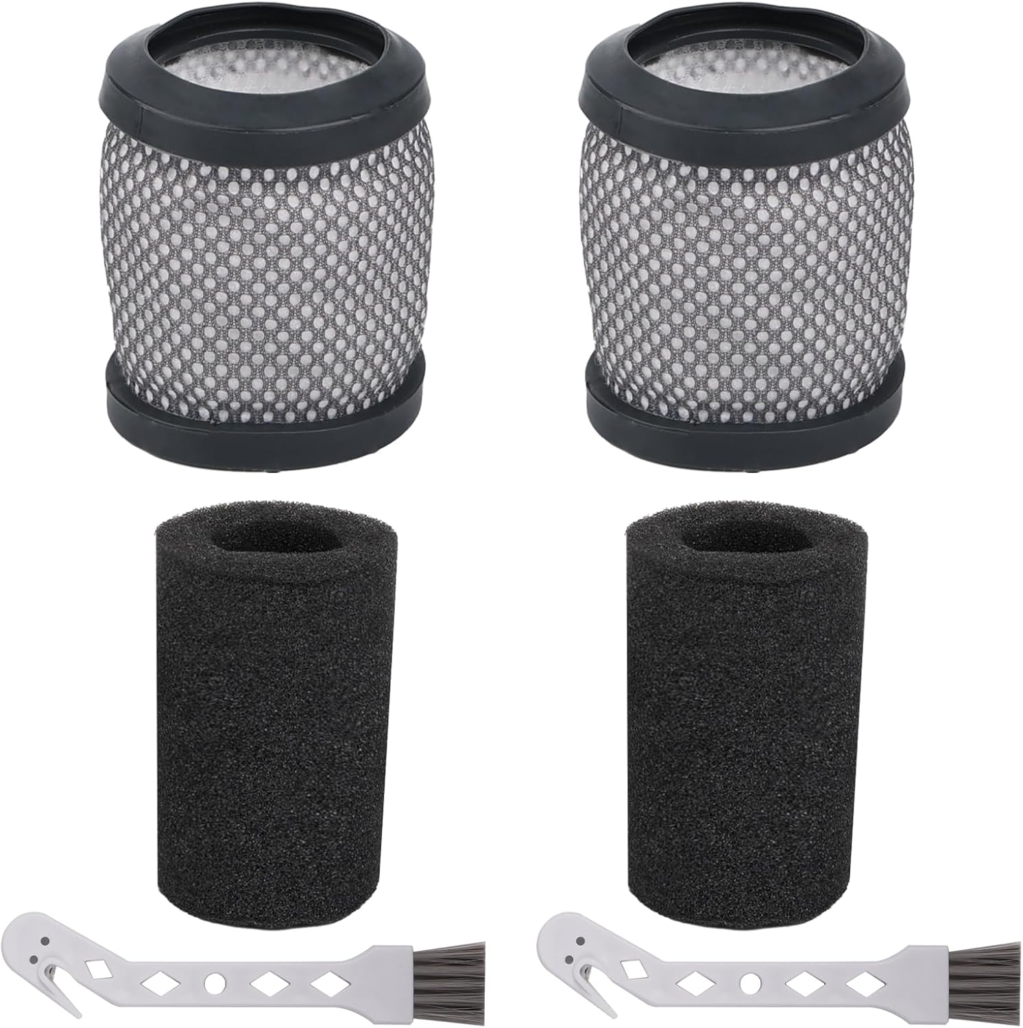 2 Pièces Filtres Hepa Avec Éponges Pour Hoover T116/h-free 100 Series, Pièces De Rechange Accessoires Filtres Lavables Pour Hoover, 2 Brosses