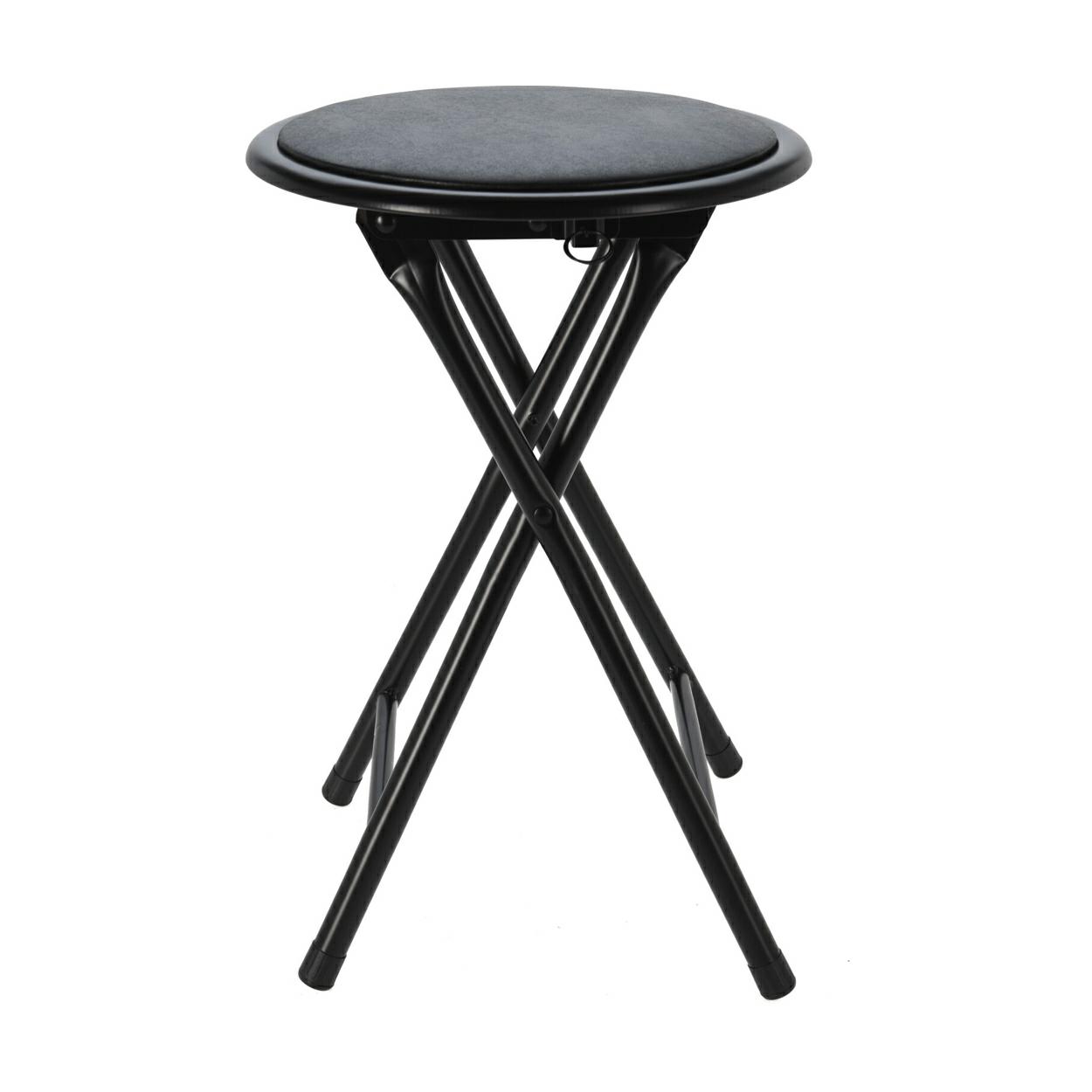Klappbarer Metallhocker, Schwarz, 45 Cm