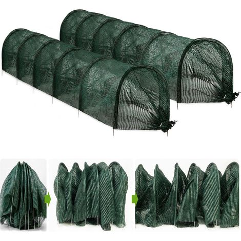 Set Aus 2 Gewächshaustunneln, Gewächshaustunnel-reihenabdeckungen, Gartentunnel-schattierungsnetzabdeckungen (300 X 45 X 45 Cm)