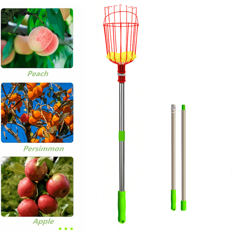 4 M Teleskop-obstpflücker, Ausziehbare Gartenstange – Erntegerät Für Obst In Der Höhe, Obstpflückrechen Mit Kopf.