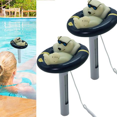 Zwei Große, Gut Ablesbare, Schwimmende Eisbär-thermometer, Geeignet Für Badewannen, Schwimmbäder Und Aquarien.