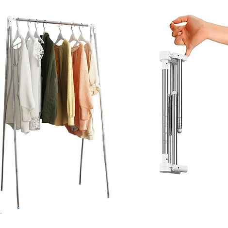 Ausziehbarer Und Tragbarer Wäscheständer Für Reisen Und Camping, Weiß, Höhe 35–133 Cm