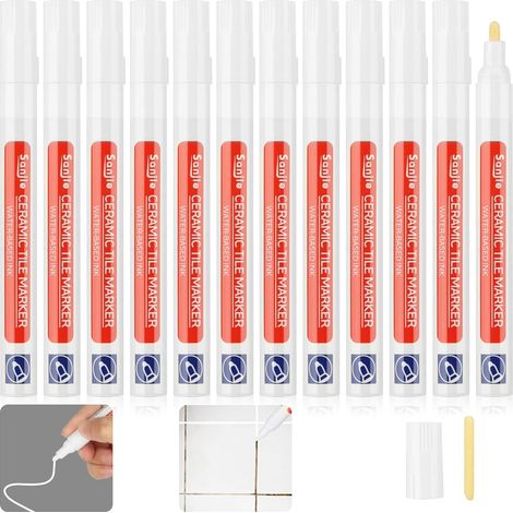 12-in-1 Fliesenstift-set: Weißer Fugenauffrischer, Wandreparaturstift, Dichtmittel, Farbmarker Für Bad Und Küche