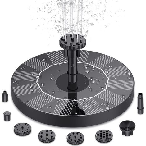 Schwimmender Solar-vogelbrunnen Mit 6 Düsen, Integriertem Panel, Umweltfreundlich, Für Den Gartenteich