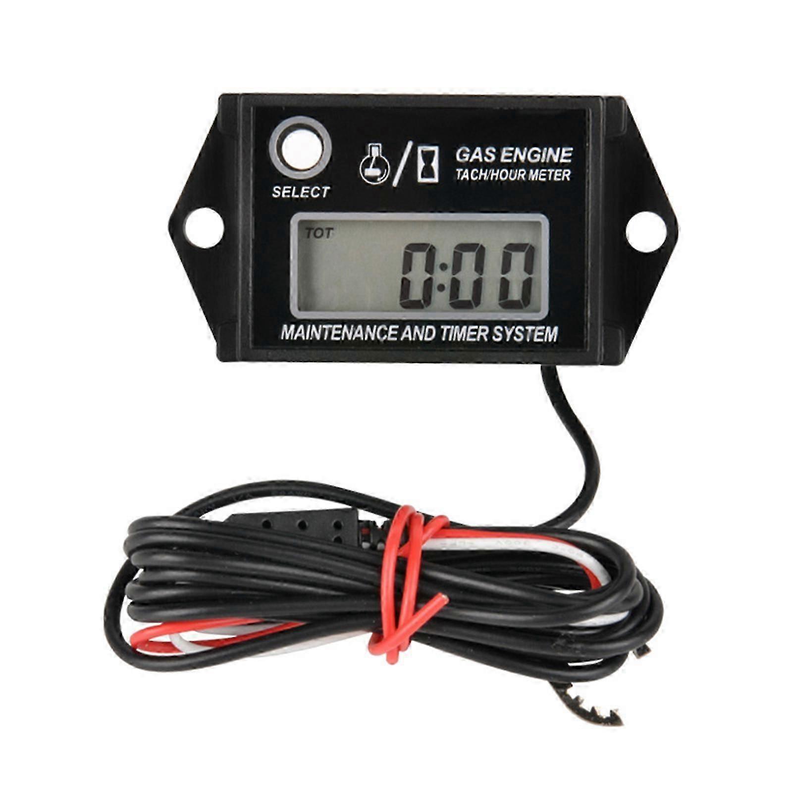 Lcd-digitaldrehzahlmesser Für 2/4-takt-benzinmotoren Mit Wartungserinnerungsfunktion, Motordrehzahl-reset Und Betriebsstundenzähler.