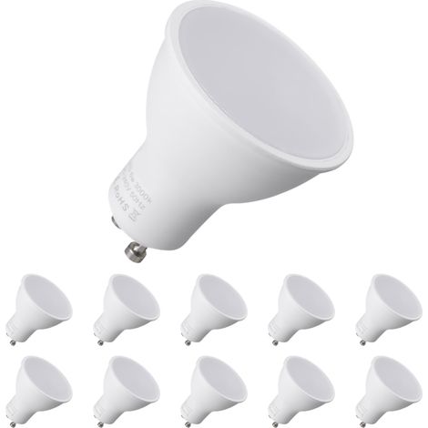 Packung Mit 10 Gu10 6w Led-lampen, Entspricht 60w Halogen, 3000k Flimmerfrei
