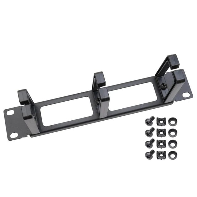 HMF 63353 Rangierpanel mit 3 Ringen für Serverschrank 10 Zoll 1 HE Schwarz