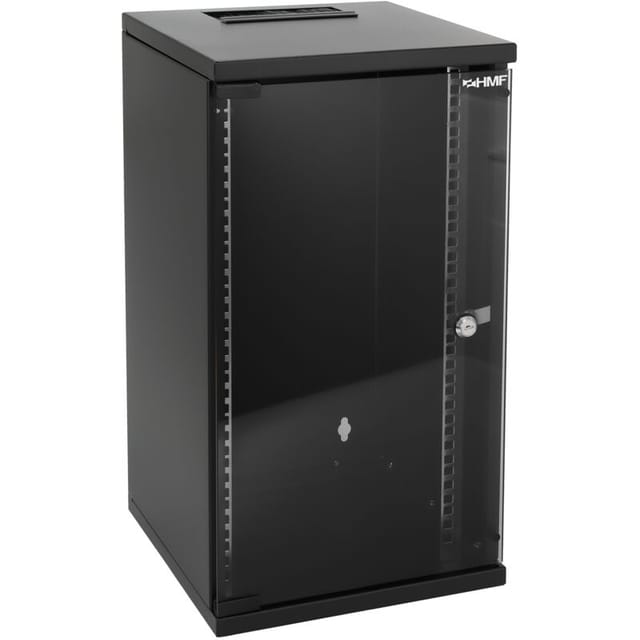 HMF 63412-02 Serverschrank Netzwerkschrank 12HE Wandgehäuse 10 Zoll Rack Schwarz
