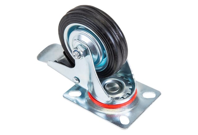 HMF 6790 Schwerlastrollen Bremse Vollgummi 4 Stück 75 mm bis 200 kg Schwarz