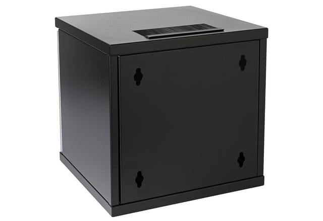HMF 63406-02 Serverschrank Netzwerkschrank 6HE Wandgehäuse 10 Zoll Rack Schwarz