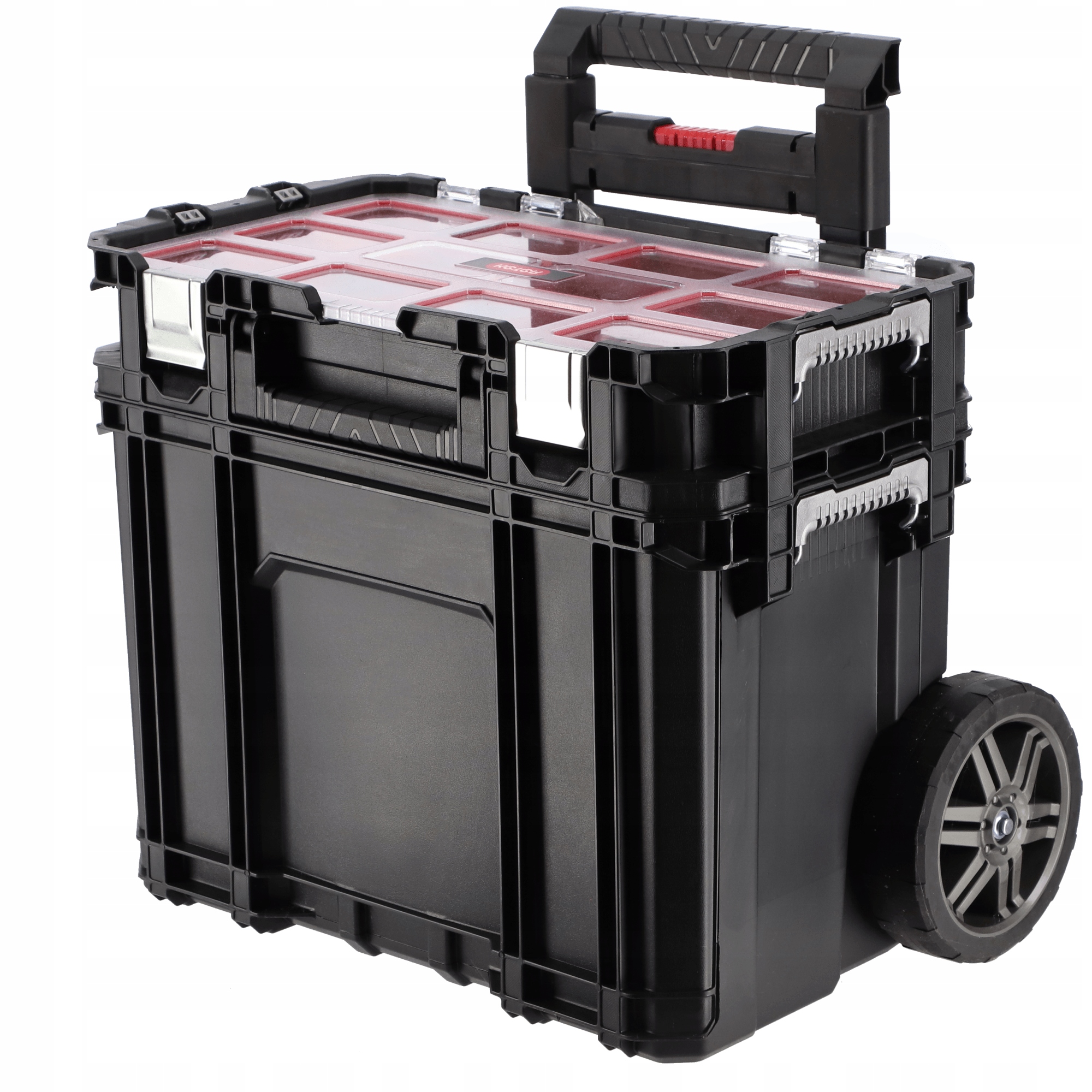 Keter 239996 Connect Mobiler Werkzeugkasten + Organizer - Schwarz/rot