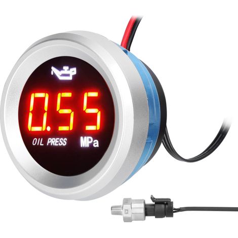 52-mm-öldruckanzeige Für Pkw, Digitale Led-anzeige, 9–35 V, 1/8-npt-sensor, Alarmfunktion