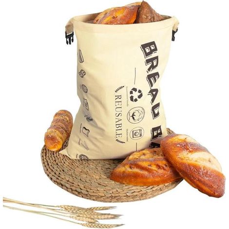 Wiederverwendbarer Brotbeutel Aus Leinen, 43 X 31,5 Cm – Hält Brot Frisch, Umweltfreundlich Und Waschbar