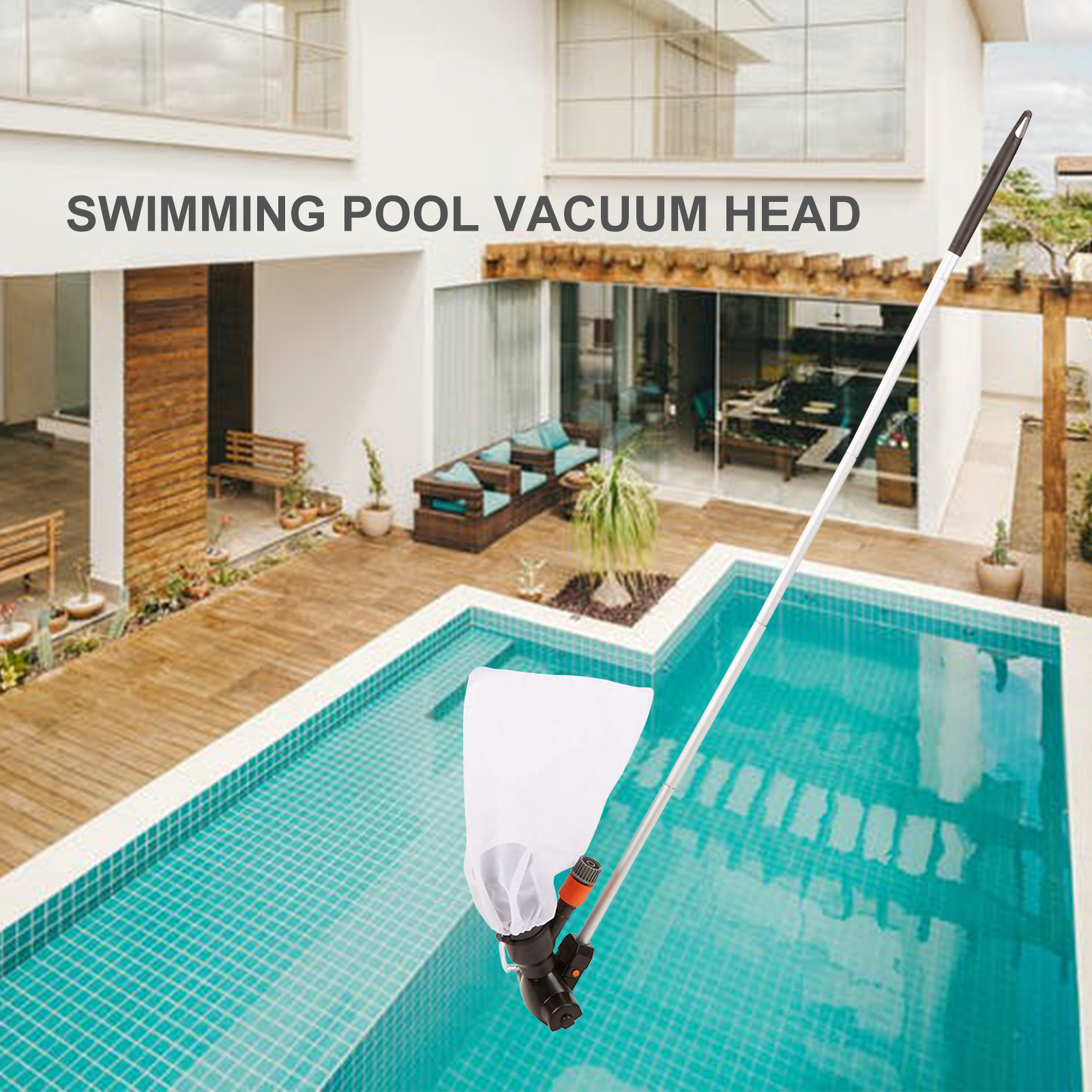 Tragbarer Unterwasser-poolreiniger Mit Wasserstrahl, Flexibler Stange Und Beutel Mit Kordelzug. Laubsauger Für Pools, Springbrunnen Und Oberflächen. Reinigungszubehör Zum Entfernen Von Schmutz Und Zum