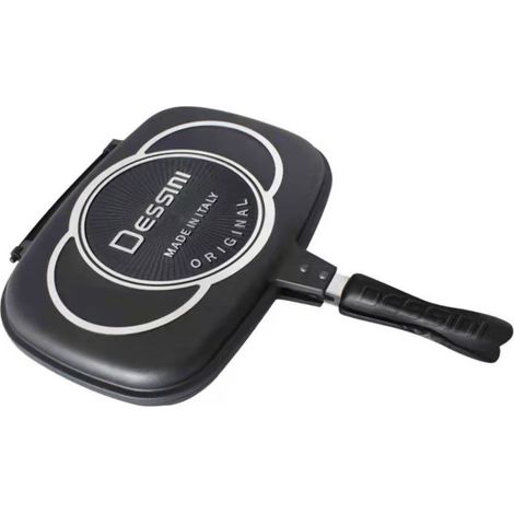 Dessini 32 Cm Doppelseitige Pfanne – Grillpfanne, Hitzebeständiger Griff, Tragbar