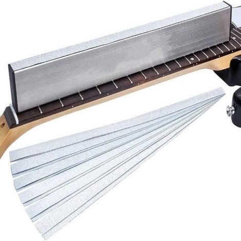 Gitarrenbund-abrichtlineal, 40 Cm, Aluminiumstange Mit 6-fach Schleifpapier (körnung 120 Bis 1000), Werkzeug Für Den Gitarrenbau