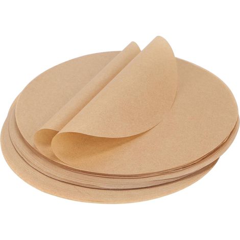 150 Runde Backpapierbögen, Durchmesser 28 Cm, Rundes Backpapier, Antihaftpapier Für Kuchen, Grill, Pizza, Backofen, Heißluftfritteuse, Hamburger (braun)