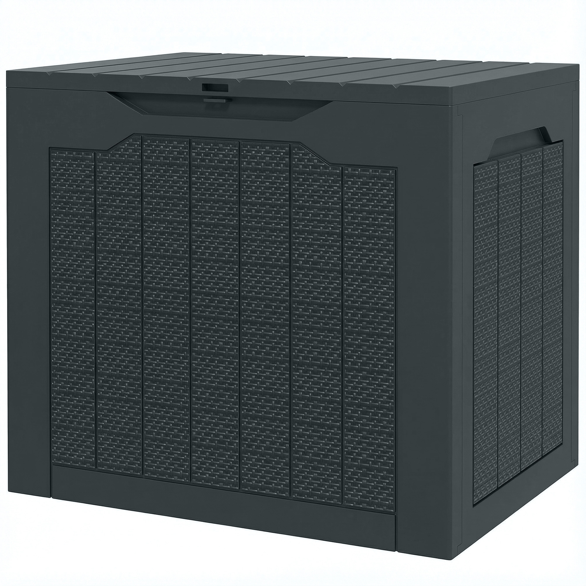 Wasserdichte Aufbewahrungsbox Für Den Außenbereich, 93 L, 56 X 41 X 50 Cm, Dunkelgrau Mit Integrierten Griffen