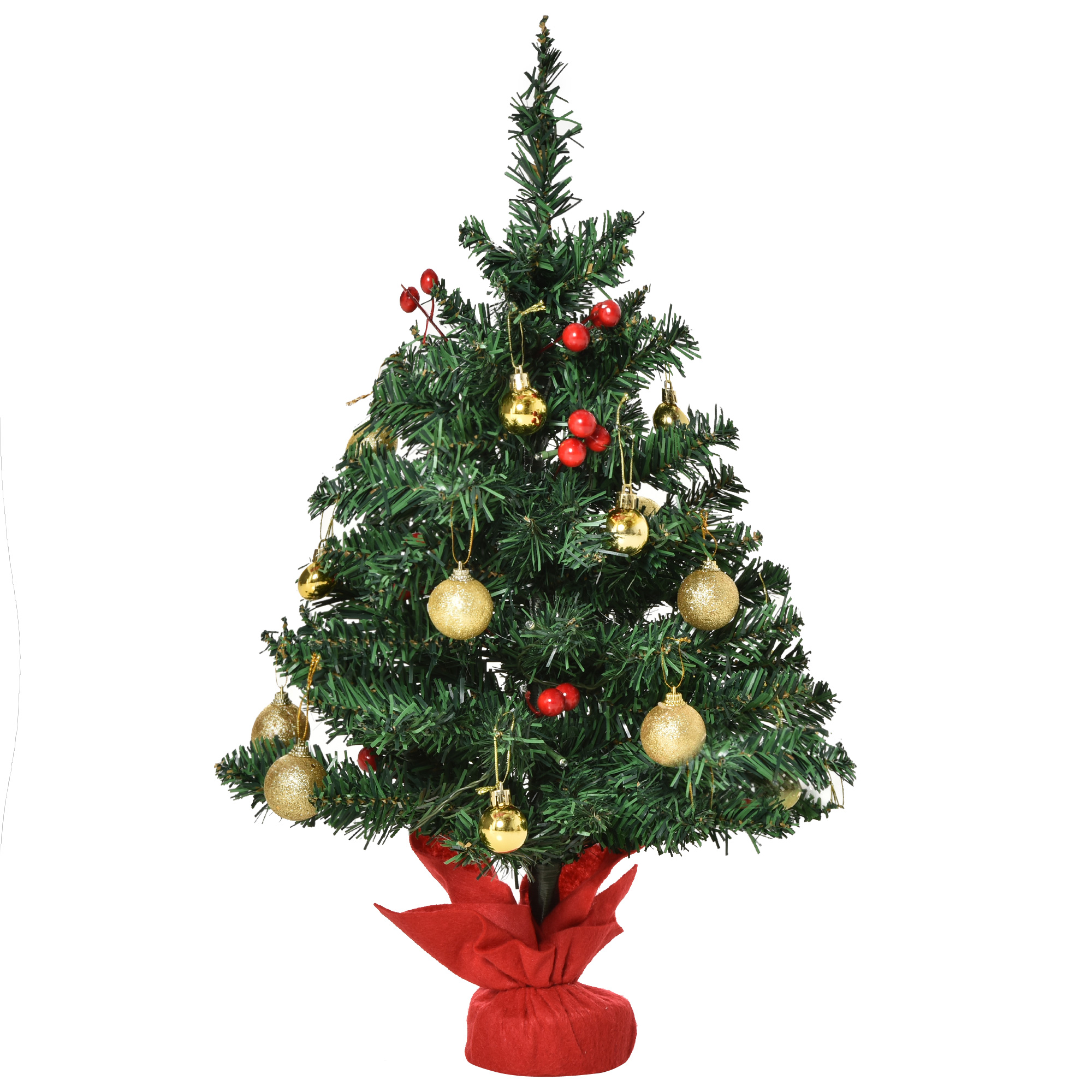 Kleiner 60 Cm Weihnachtsbaum Mit 15 Led-lichtern Und Dekorationen