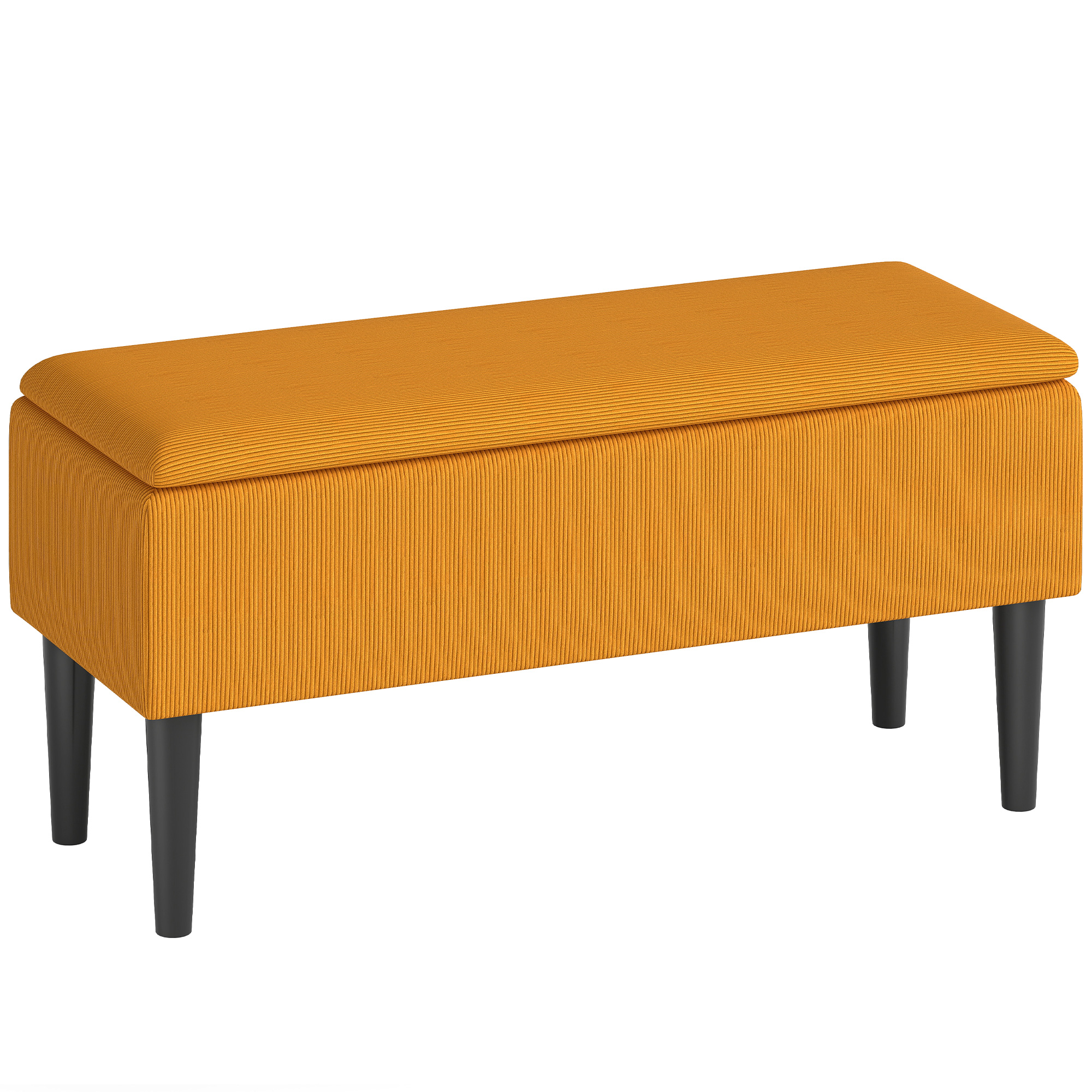 Eingangsbank Aus Polyester Und Holz, 95 X 38 X 45 Cm, Orange Für Zimmer Und Eingang