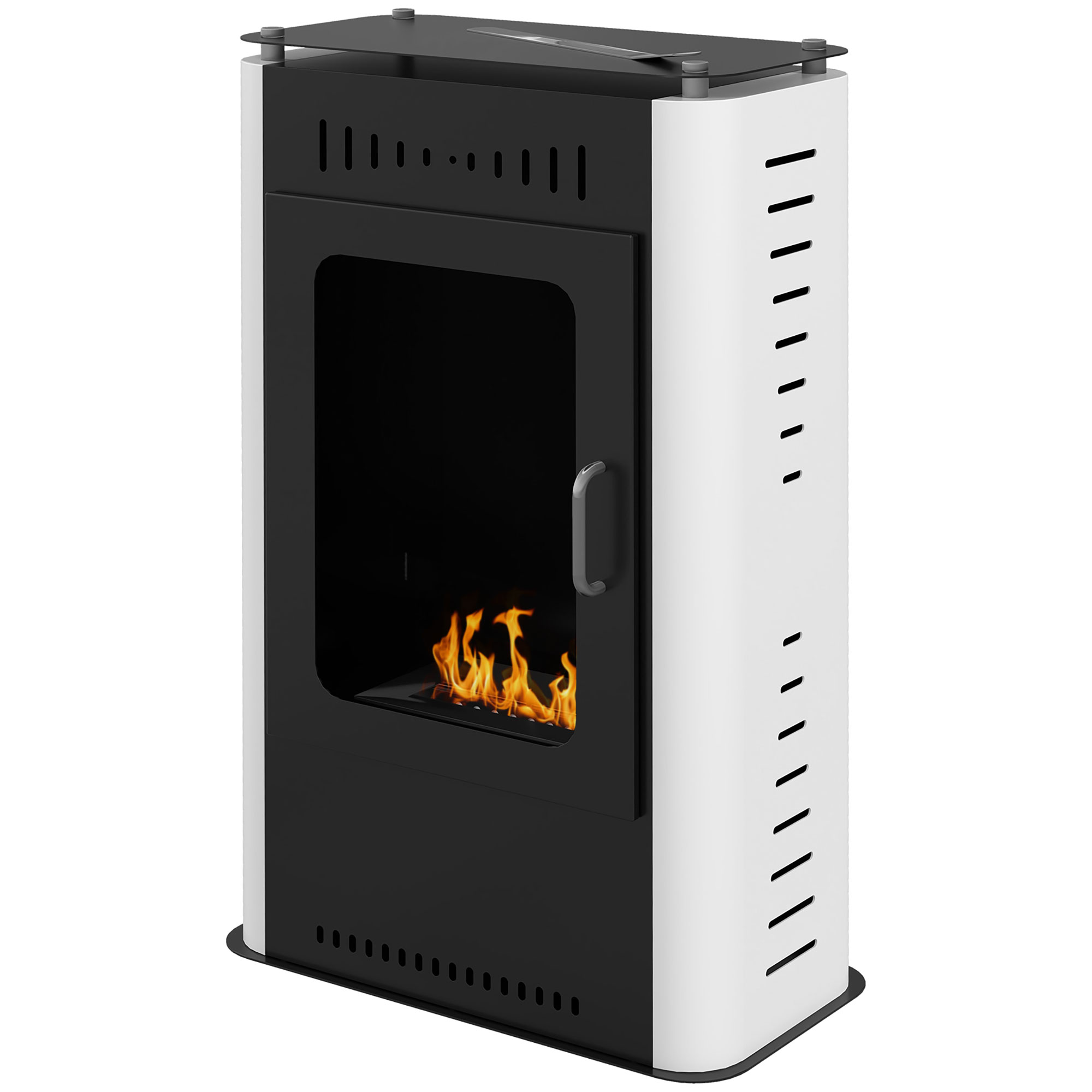 Ethanol-kamin, 1,2 L, 3 Std. Heizdauer, Beheizt 20–25 M², 50 X 27 X 82 Cm, Schwarz